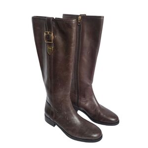 Coach | Easton Semi Matte Calf Riding Boots in Chestnut Size 7